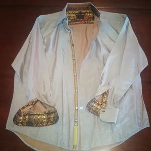 Robert Graham metallic silver shirt